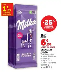 U Express Chocolat milka offre