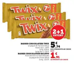 U Express Barres chocolatees twix offre