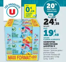 U Express Compotes sans sucres ajoutes u offre