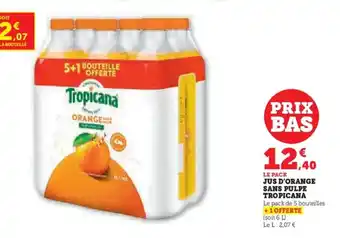 U Express Jus d'orange sans pulpe tropicana offre