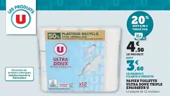 U Express Papier toilette ultra doux triple epaisseur u offre