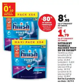 U Express Detergent vaisselle machine tout en un finish offre