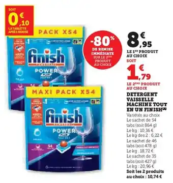 U Express Detergent vaisselle machine tout en un finish offre