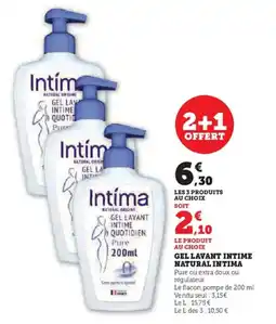 U Express Gel lavant intime natural intima offre