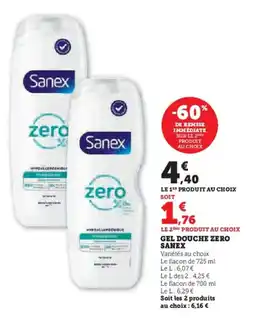 U Express Gel douche zero sanex offre