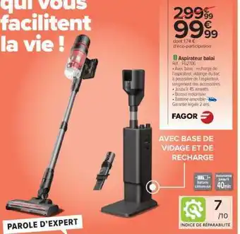 Carrefour Aspirateur Balai offre