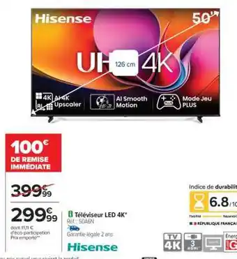Carrefour Téléviseur LED 4K offre