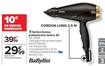 Carrefour Sèche cheveux professionnel moteur AC offre