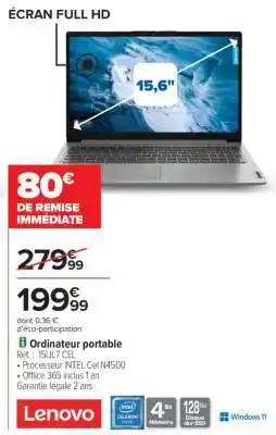 Carrefour Ordinateur portable Lenovo offre