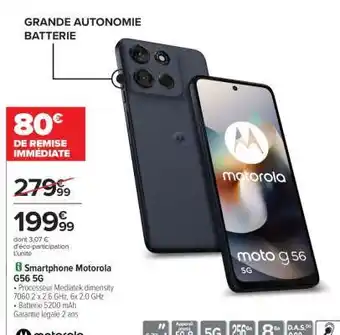 Carrefour Smartphone Motorola G56 5G offre