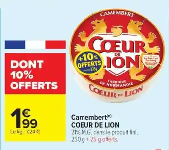 Carrefour Market Camembert Coeur De Lion offre