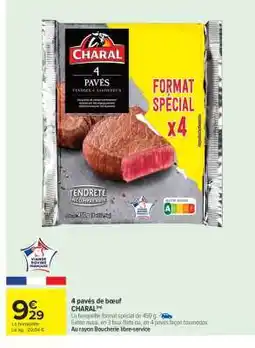 Carrefour Market 4 pavés de bœuf CHARAL offre