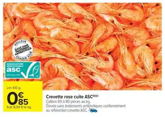 Carrefour Market Crevette rose cuite ASC offre