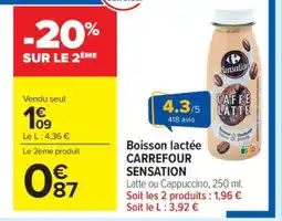 Carrefour Market Boisson lactée CARREFOUR SENSATION offre