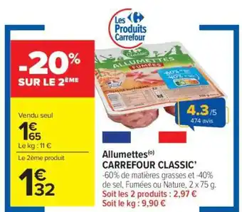 Carrefour Market ALLUMETTES CARREFOUR CLASSIC offre