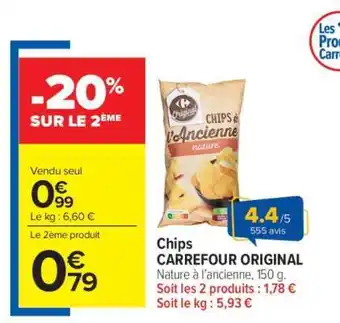 Carrefour Market Chips CARREFOUR ORIGINAL offre