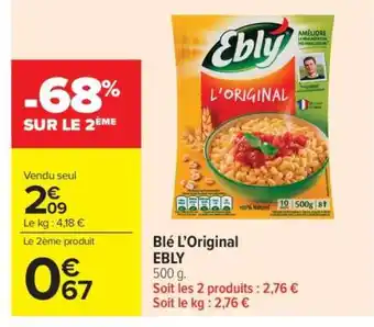 Carrefour Market Blé L'Original EBLY offre