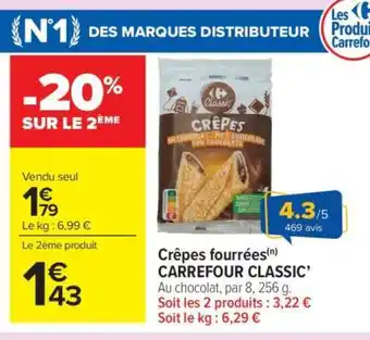 Carrefour Market Crêpes fourrées CARREFOUR CLASSIC’ offre
