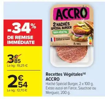Carrefour Market Recettes Végétales ACCRO offre