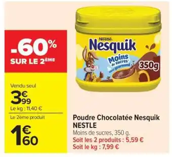 Carrefour Market POUDRE CHOCOLATÉE NESQUIK NESTLÉ offre