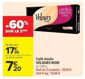 Carrefour Market Café Moulu Velours Noir offre