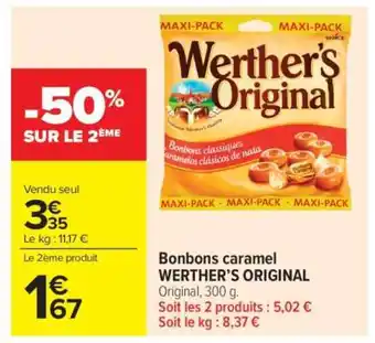 Carrefour Market Bonbons caramel WERTHER’S ORIGINAL offre