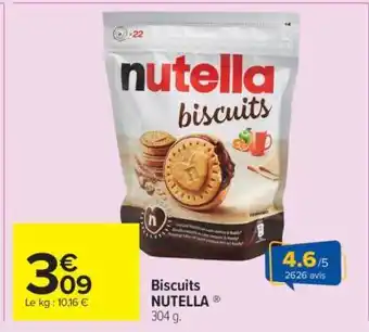 Carrefour Market Biscuits Nutella offre