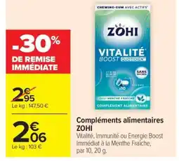 Carrefour Market Compléments alimentaires ZOHI offre