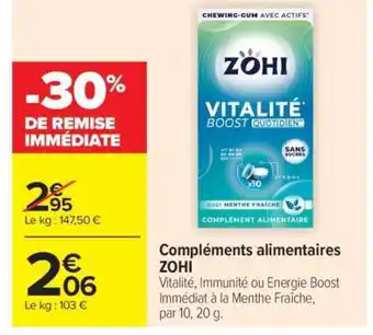 Carrefour Market Compléments alimentaires ZOHI offre