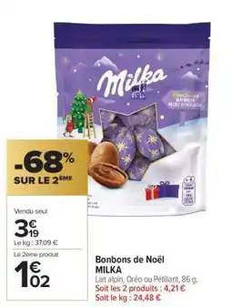 Carrefour Market BONBONS DE NOËL MILKA offre