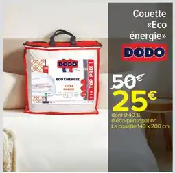 Carrefour Market Couette Eco énergie offre