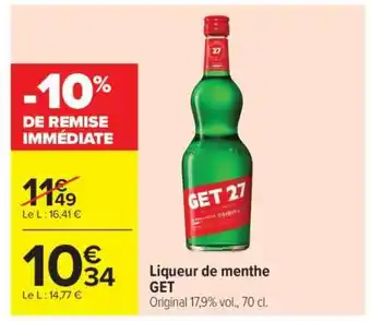 Carrefour Market Liqueur de Menthe GET offre