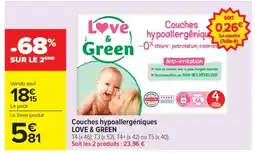 Carrefour Market Couches Hypoallergeniques Love & Green offre