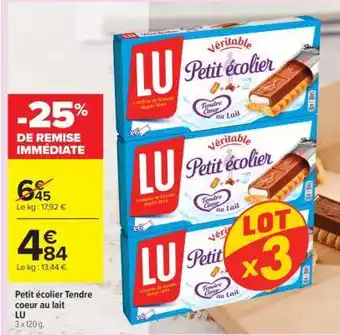 Carrefour Market Petit Écolier Tendre Cœur Au Lait Lu offre