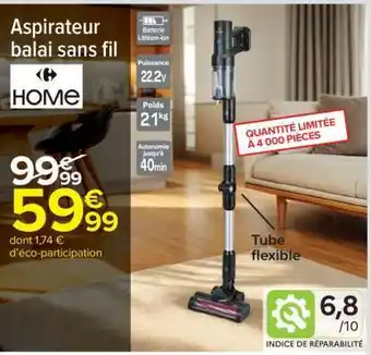 Carrefour Market Aspirateur balai sans fil offre