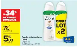 Carrefour Market Déodorant Atomiseur Dove offre