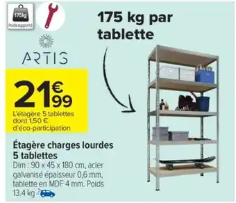 Carrefour Market Étagère charges lourdes 5 tablettes offre