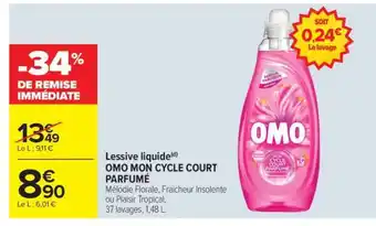 Carrefour Market OMO MON CYCLE COURT PARFUME offre