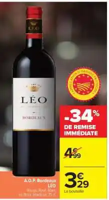 Carrefour Market A.O.P. Bordeaux LÉO offre