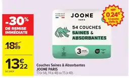 Carrefour Market Couches Saines & Absorbantes JOONE PARIS offre