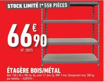 Brico Cash Étagère Bois/Métal offre