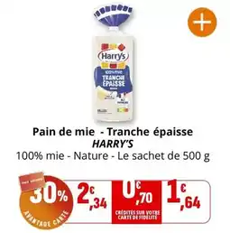 Coccimarket Harry's - pain de mie tranche épaisse offre