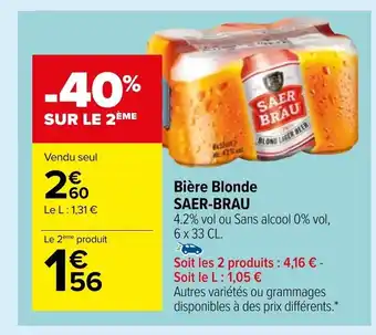 Carrefour Market Bière Blonde offre