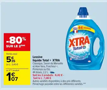 Carrefour Market Lessive Liquide Total+ Xtra offre