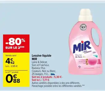 Carrefour Market Lessive Liquide Mir offre