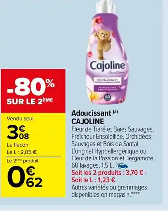 Carrefour Market Adoucissant Cajoline offre