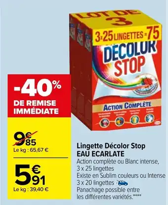 Carrefour Market Lingette Décolor Stop offre