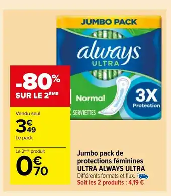 Carrefour Market Jumbo Pack de Protections Féminines offre