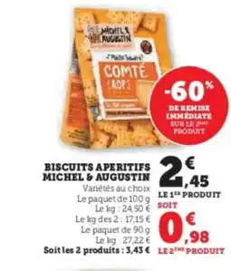Super U MICHEL & AUGUSTIN Biscuits aperitifs offre