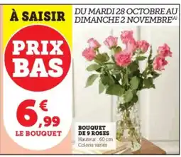 Super U Bouquet de 9 roses offre